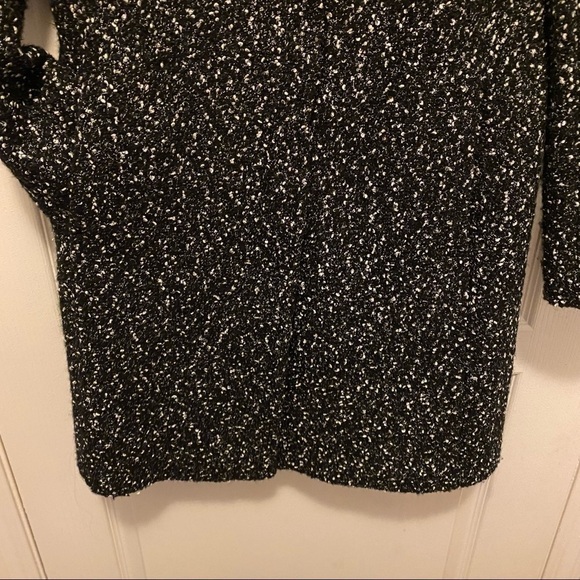 Club Monaco. Tweed Funnel Neck Wool blend coat. Black and white. - Picture 10 of 15